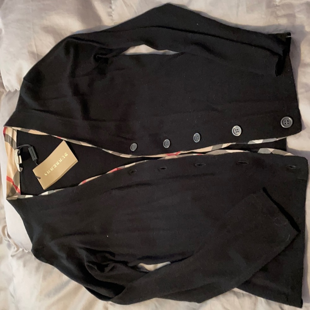 Burberry brit black cardigan size small nwt
